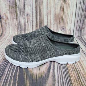 Gray Marled Textured Mesh Mule Sneakers Pattrily
